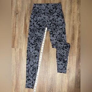 Lululemon Athletica Gray and Black Floral Leggings